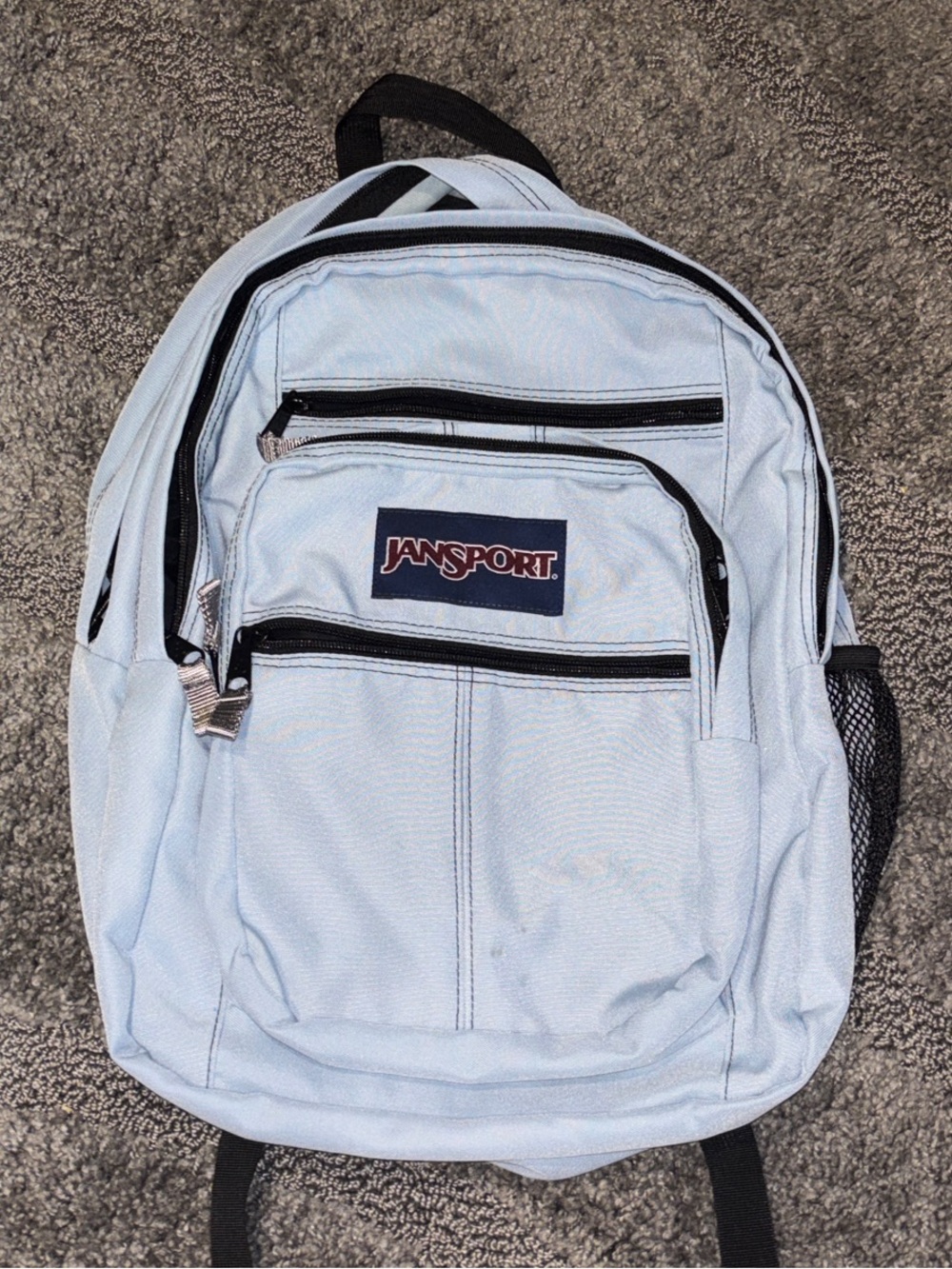 Jansport Light Blue Backpack with Black Trim